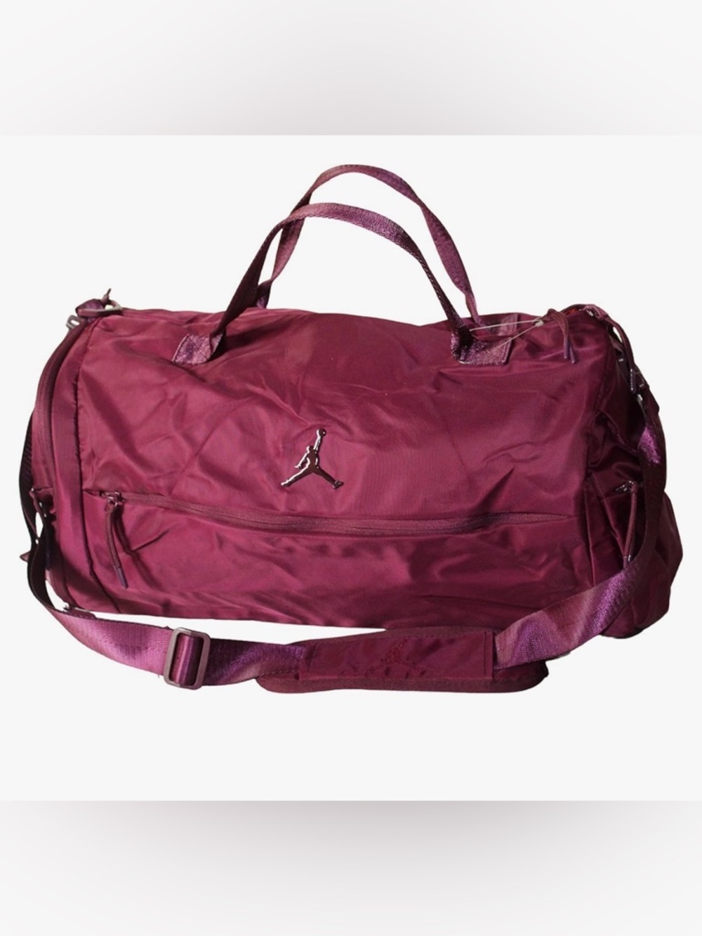 Jordan Maroon Travel Duffel with Silver Jumpman